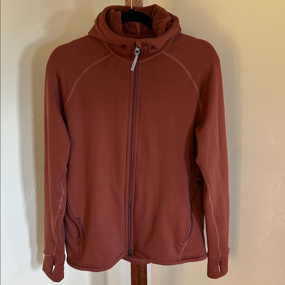 Houdini Power Houdi Performance Fleece Zip Up Jacket‎ Color Rust Women’s Size XL